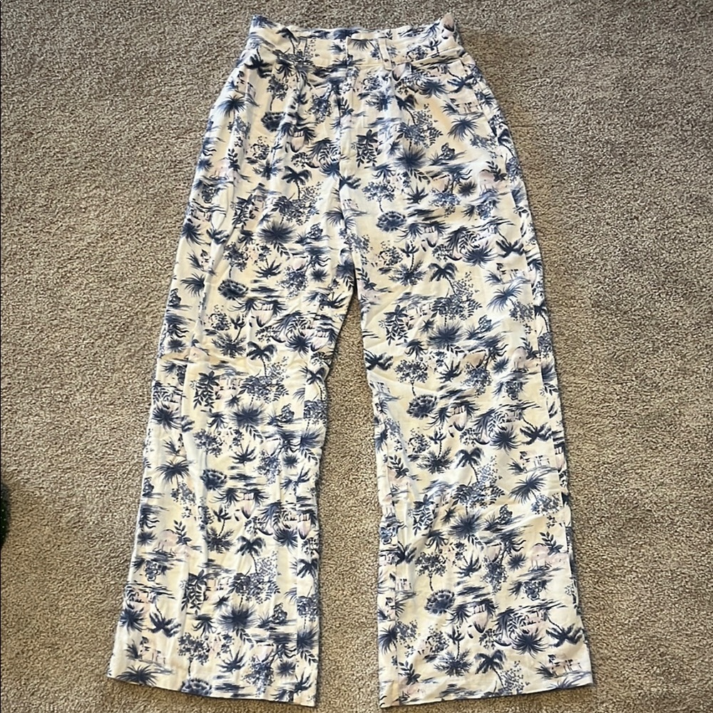 Abercrombie & Fitch Floral Print Wide-Leg Pants